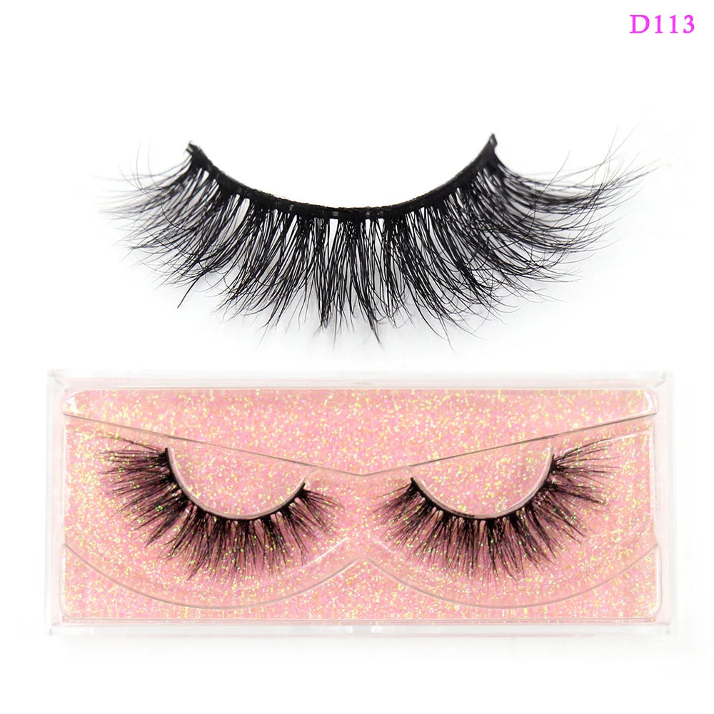 False Eyelashes 3D Mink Lashes Soft Fluffy Natural Long Fake Lashes Full Stripe False Eyelash Volume Eye Lashes for Makeup D101