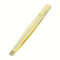 Professional Slanted Precision Tweezers - Heavy-Duty Stainless Steel Non-Slip Grip for Eyebrows Beard False Eyelashes