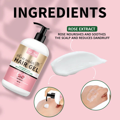 GOIPLE Natural Rose Water Hair Gel Enhance Curl Defining Cream Moisture Smooth Control Flyaways Shaping Styling Curly Products