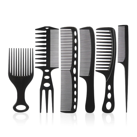 6pcs New Styling Hairdressing Men Women Beauty Salon Hair Hairdressing Black Brush Combs Hairbrush