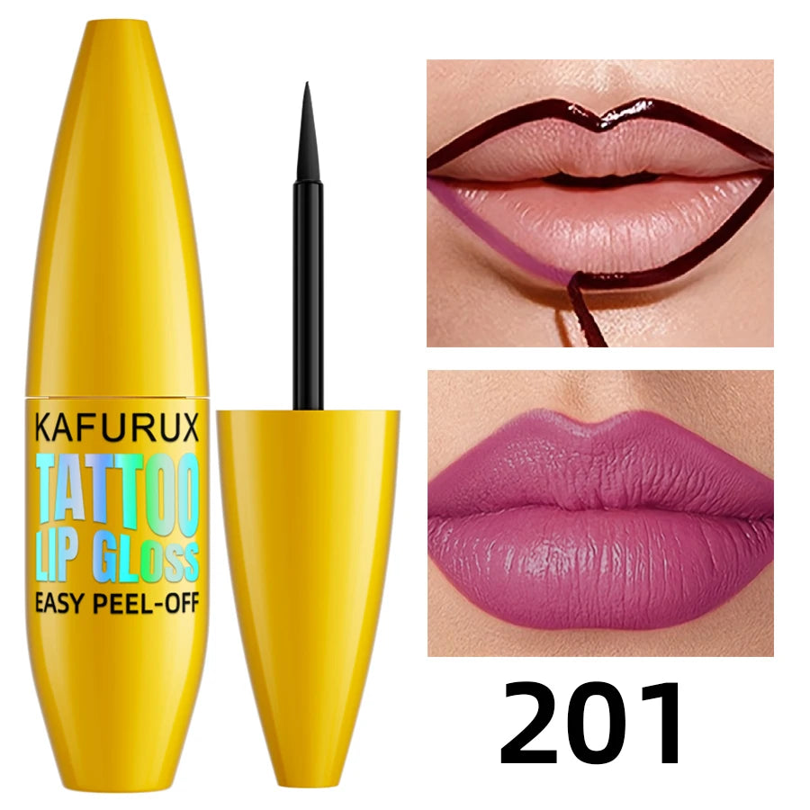 7 Colors Waterproof Peel off Lip Stain Reveal Long Lasting Pink Red Rose Matte Lip Liner Gloss High Pigment Lip Tint Makeup Gift