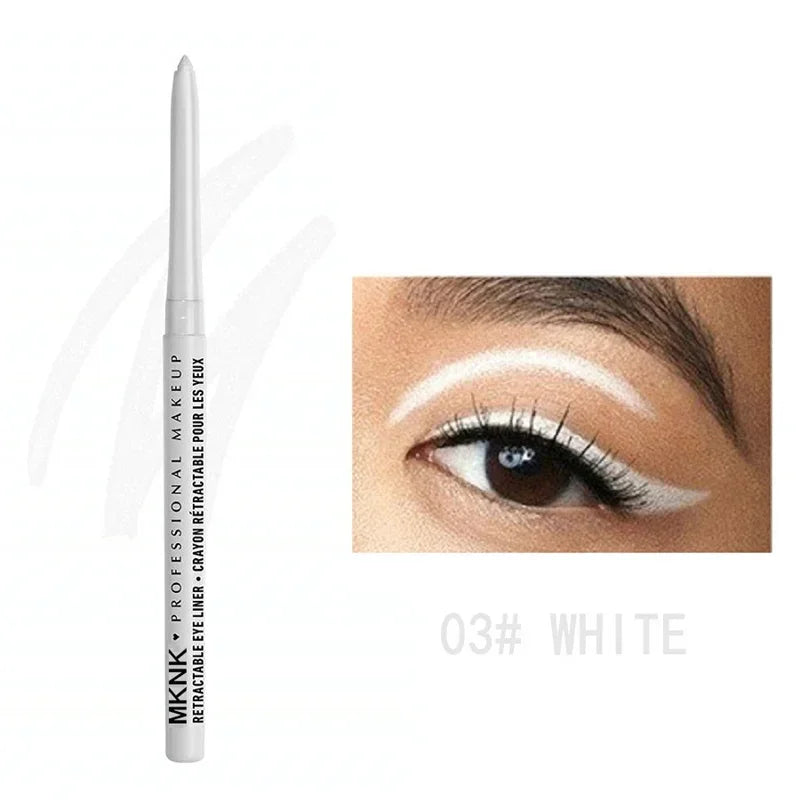 Waterproof Black Eyeliner Pencils Smudge-Proof Long-Lasting Beginner-Friendly Eye Makeup High Pigment Black White Eye Liner Pen