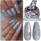 LILYCUTE 7ML Pink Glitter Nail Gel Polish Nude Natural Long Lasting Manicure Soak Off UV LED Nail Art Base Top Coat Gel Varnish