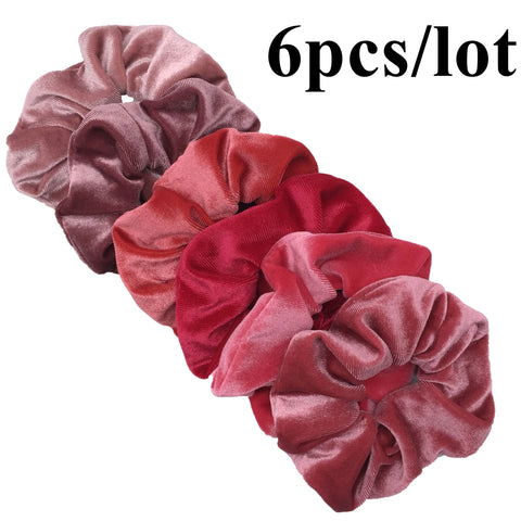 10/6/1pc Accesorios para el cabello chouchou cheveux femme hair scrunchies headband women ties velvet solid color Black set pack