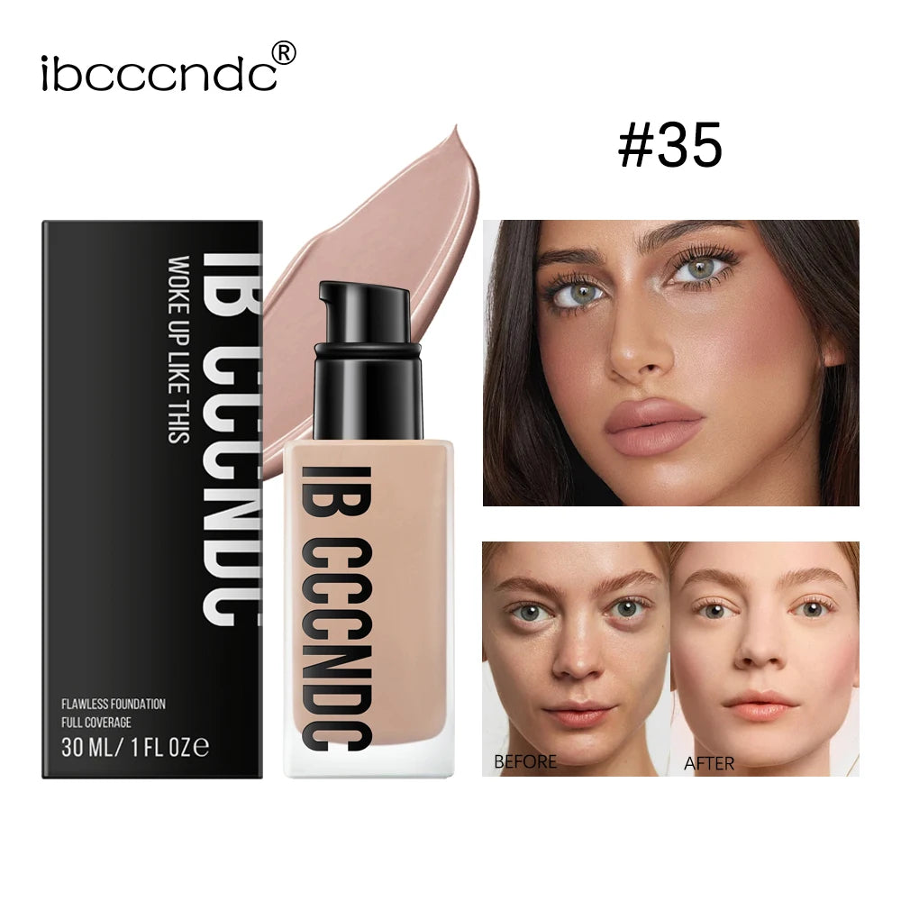 Liquid Foundation Concealer Face Naturally Matte Oil-Control Waterproof Foundation 30Ml 6 Colors Optional Cosmetic