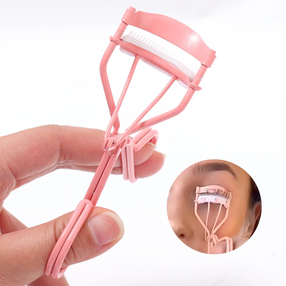 Professional Stainless Steel Eyelash Curler with Comb Portable Not Hurting Eyelashes Face Beauty Eyelash Curler Eye Makeup Tool
