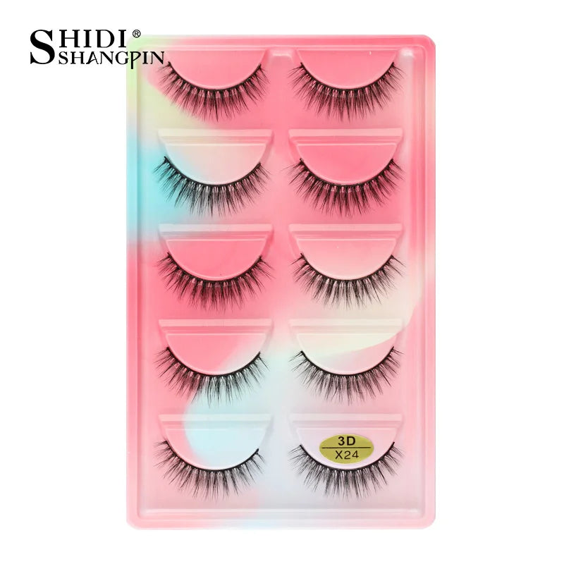 3/5 Pairs Hot Sale Natural Long 3D Mink Lashes Soft Short Faux Cils Handmade Fake Lashes Makeup Tool Eyelash Extension Maquiagem