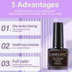 Nail Extension Kit Acrylic Gel Polish Nail Polish with UV LED Nail Lamp Manicure Kit and Base Coat Top Coat for Salon and Home