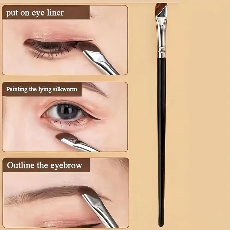 5pcs eyeliner brush set, with tilted fine blade, suitable for precise application - suitable for all skin types.