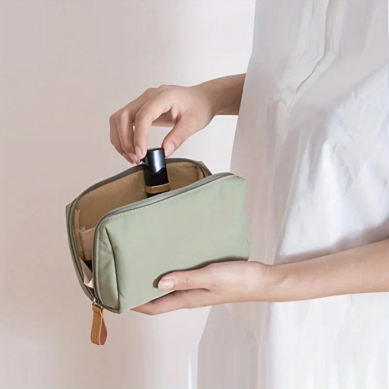 Small Solid Color Portable Makeup Bag, Travel Cosmetic Pouch, Storage Organizer For Daily Use