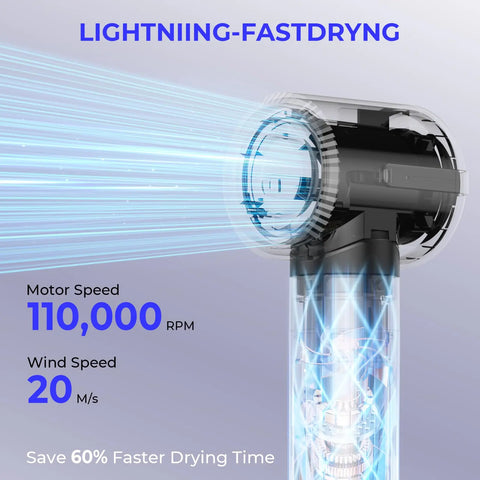 7 In 1 Hair Dryer Brush Brushless High Speed Hair Dryer with Diffuser Ionic Blow Dryer Hot Air Styling Comb Auto Hair Curler