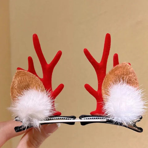 1 Pair Christmas Antler Hair Clips,Christmas Hair Decoration for Children,Deer Ear Headbands,Adult Headwear Hair Accessories
