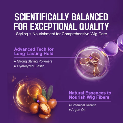 PURC Argan Oil Wig Hair Styling Spray for Women 450° Heat Protection Keratin Smooth Shiny Hair Treatment Hair Care 100ml