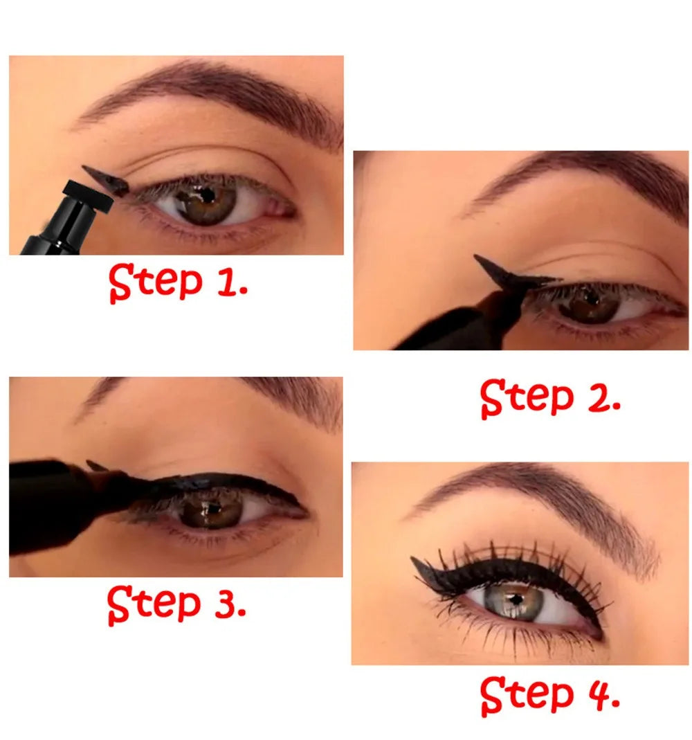 Colorful Eyeliner Stamp Triangle Dual-ended Liquid Eyeliner Waterproof Sweat-proof Quick Dry Eyeliner Makeup Seal Tool Cosmetics
