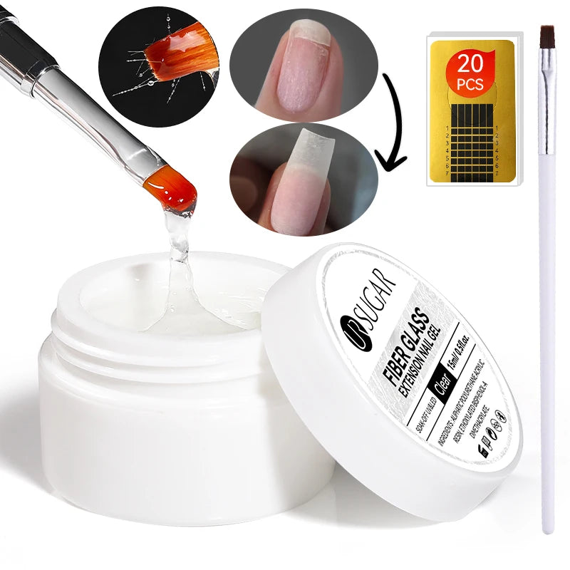 UR SUGAR Milky White Clear Pink Color 15ml Jelly Extension Nail Gel Polish Soak Off UV LED Gel Varnish Manicure Tips Tools