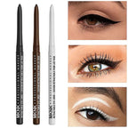 Waterproof Black Eyeliner Pencils Smudge-Proof Long-Lasting Beginner-Friendly Eye Makeup High Pigment Black White Eye Liner Pen