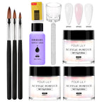 FOUR LILY Acrylic Nail Kit Nail Acrylic Powder Crystal Liquid Set With Nail Brush For Acrylic Nails Extension Carving Manicure