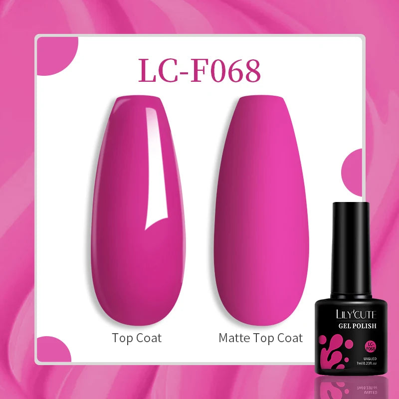 LILYCUTE 7ML Pink Glitter Nail Gel Polish Nude Natural Long Lasting Manicure Soak Off UV LED Nail Art Base Top Coat Gel Varnish