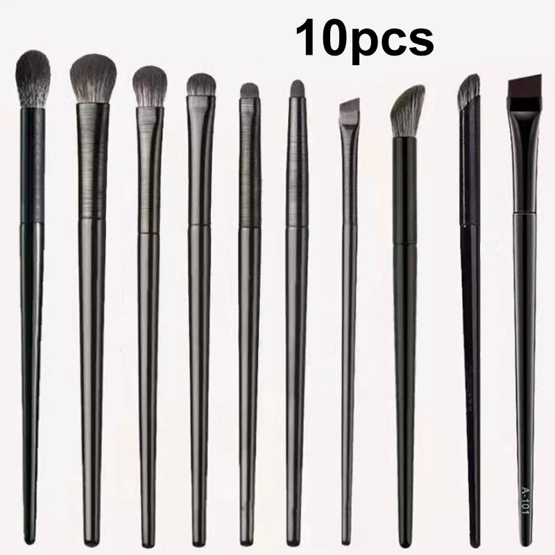 6pcs Black Eye Makeup Brushes Set Professional Contouring Eyeshadow Eyeliner Brush Portable Blending Facial Beauty Cosmetic Tool