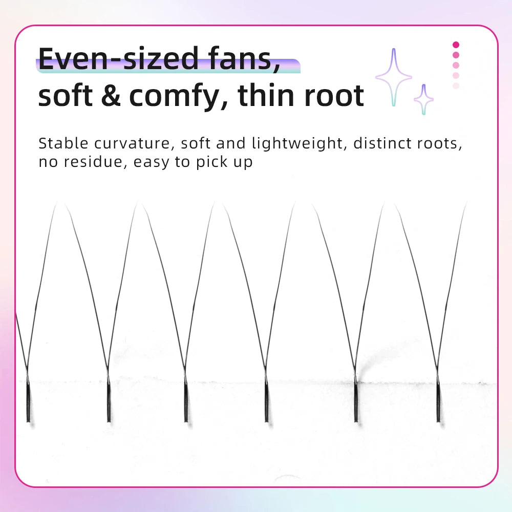 Yelix New 2D Volume Lashes Dark Brown Ultra-thin Y Lash Extension Lightweight Premade Fans Eyelash Extensions Single Tip 2D Y