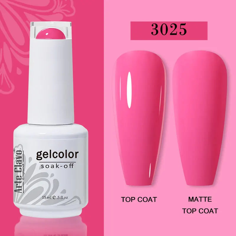 Arte Clavo Transparent Nude Pink Color Jelly Gel Nail Polish Semi Permanent 15ml Top Coat Soak Off UVLED Varnish Nail Art Design