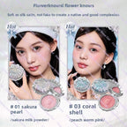 Flower Knows Shell's Jewel Silk Satin Blush Lasting Matte Puffing Natural Brightening Facial Cosmetics 5g