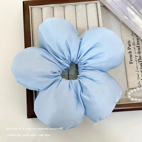 Sweet Solid Large Flower Soft Hair Band For Women Girl Lovely Hair Ornament Headband Hair Tie Scrunchie Fashion Hair Accessories