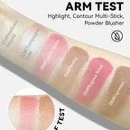 Makeup Face Cream Contour Sticks,Shades with Highlighter & Bronzer & Blush, Non-greasy and Water-resistant Face Contouring Pen