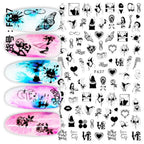 1PCS Laser Love Letter Nail Sticker Nail Art Decoration Flower Star supplies Decals Press On Nails Stickers Parts