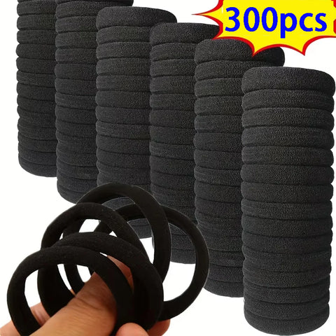 98 Pcs Black Elastics Small Hair Ties Elastics Small Hair Rubber Bands Accessories Ponytail Holders for Women Girls Baby Toddle