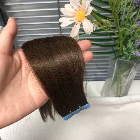 Natural  Tape in Hair Extensions Human Hair Straight Natural Black  Seamless PU Skin Weft Tape Ins Hair Extension 20PCS/Pack
