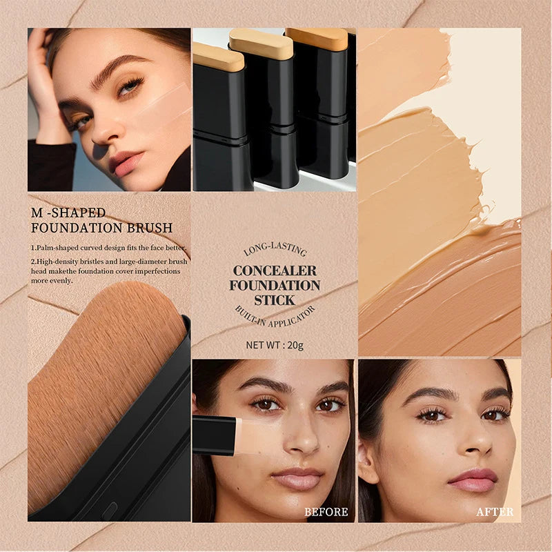 Eraser contour foundation stick moisturizing,light,long-lasting waterproof,breathable concealer natural,docile liquid foundation