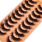 10 pairs of Russian striped eyelashes fluffy artificial mink eyelashes 3D fake eyelashes Russian curly eyelashes fake eyelashes