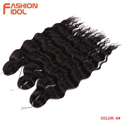 Anna Hair Synthetic Loose Deep Wave Braiding Hair Extensions 24 Inch Water Wave Braid Hair Ombre Blonde Twist Crochet Curly Hair