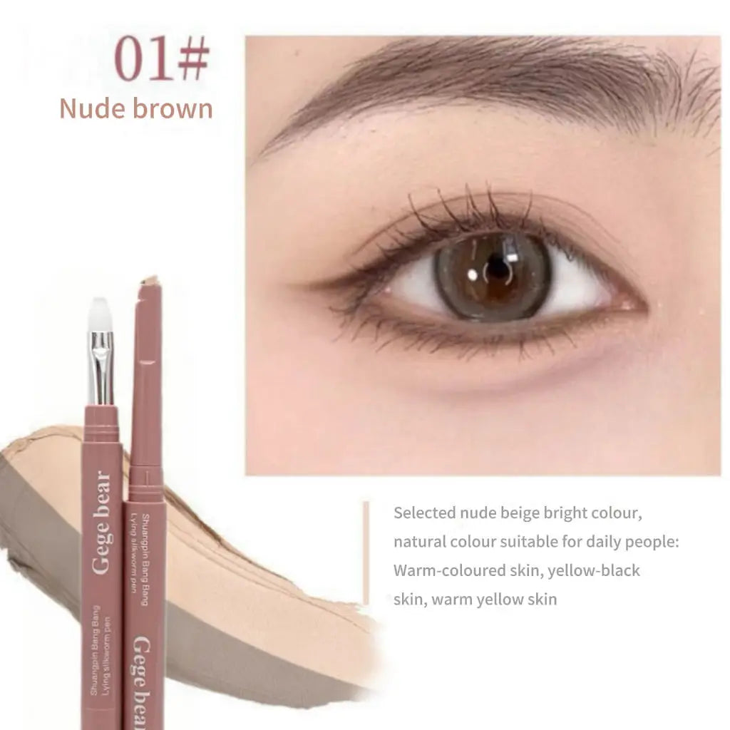 Bicolor Under Eye Pencil 2 In 1 Brightening Highlighter Nude Pink Shadow Stick Aegyo Sal Lying Silkworm Eeyshadow Lash Makeup