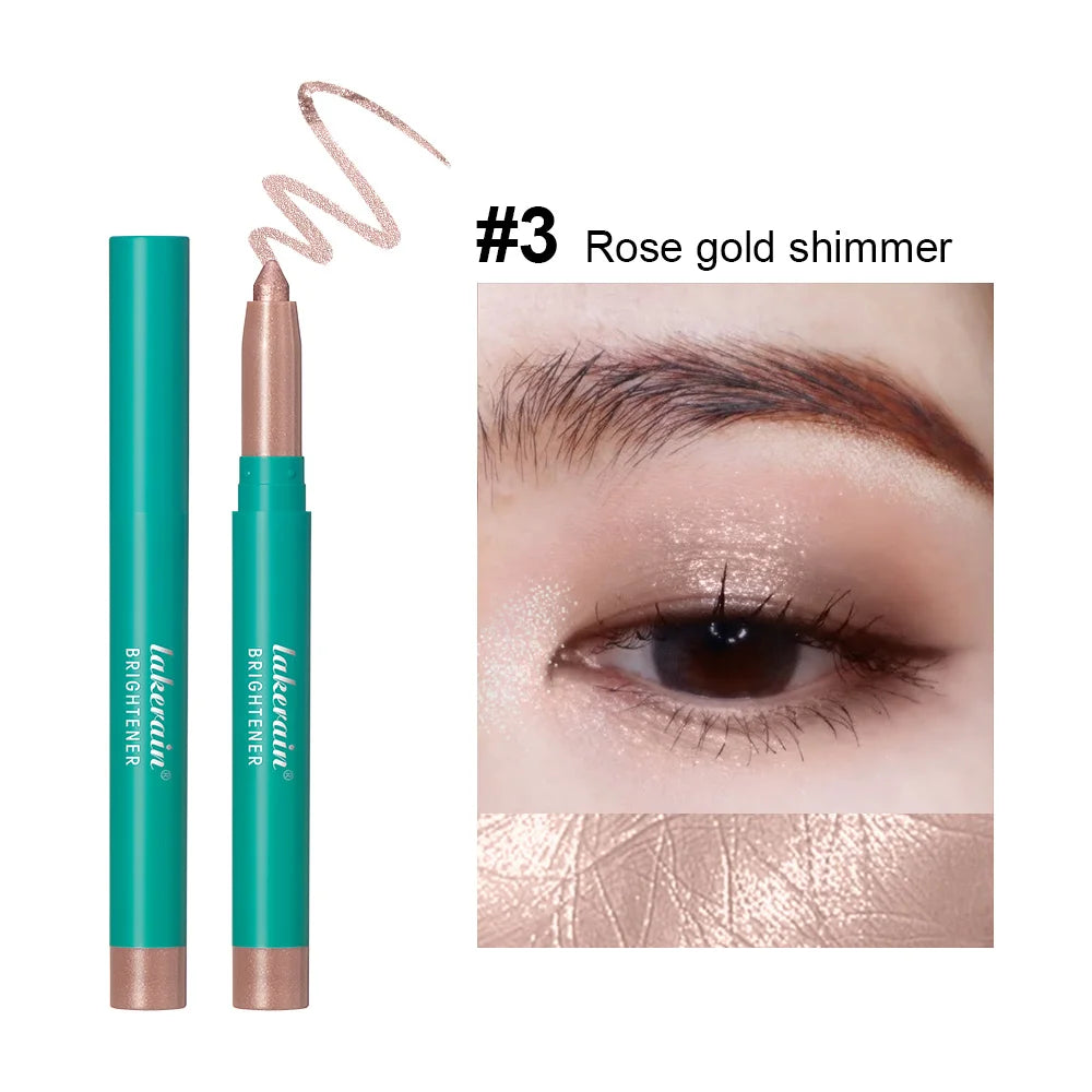 Single Color Pearl Eyeshadow Eyeliner Pearlescent Pencil Waterproof Glitter Pigment Brightening Makeup Eyeshadow Stick Cosmetics