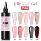 BORN PRETTY 250g Light Pink Jelly Gel Nail Polish Nude Milky White Peach Translucent Color UV LED Soak Off Nail Salon Varnish