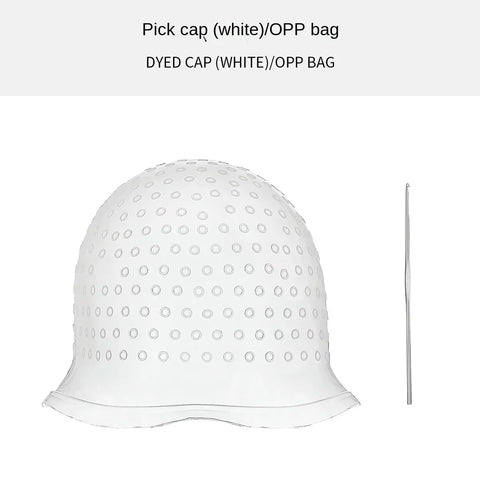 Salon Silicone Hair Coloring Cap Highlight Reusable Needle Hair Dying Frosting Hat Household Dye Hairstyling Tools Accessories