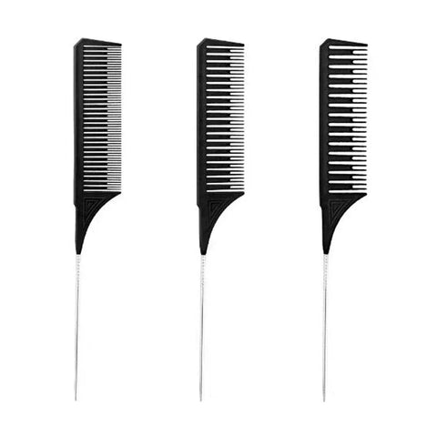 3pcs Hairbrush Hair Styling Combs Tailed Comb Set Coloring Dyeing Comb Salon Tool Sectioning Highlighting Weaving Cutting Comb