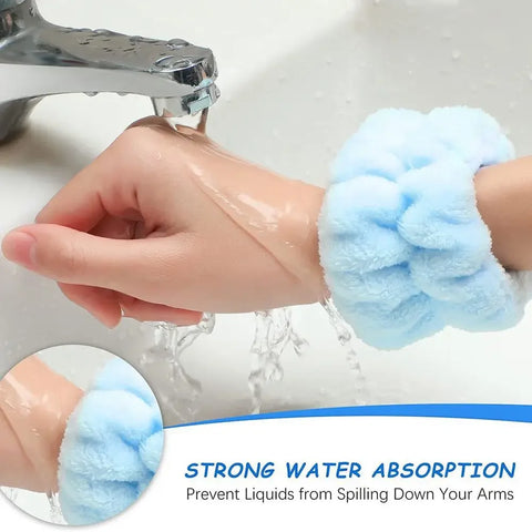 3Pcs Fashion Microfiber Washing Wristbands Scrunchies Puffy Headband Spa Bubble Headband for Washing Face Makeup Shower Skincare