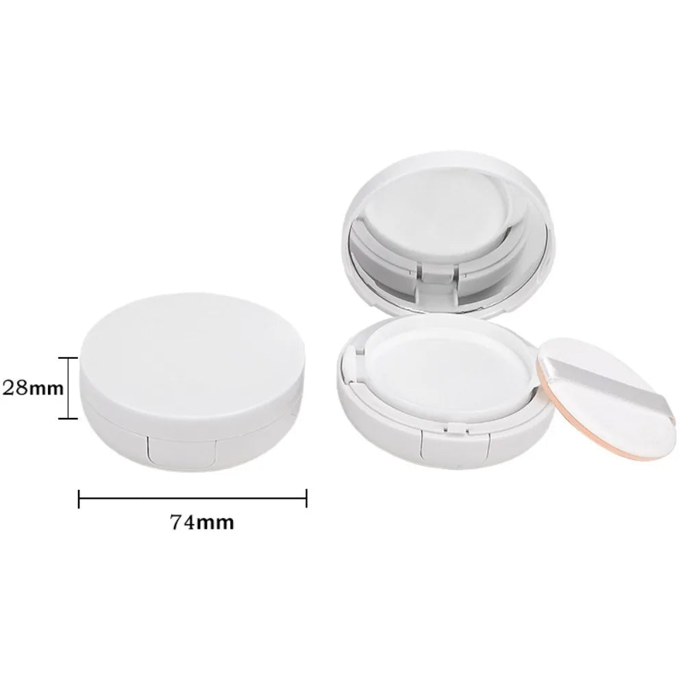15g/0.5oz Empty Air Cushion Puff Box Portable Cosmetic Makeup Case Container with Powder Sponge Mirror for BB Cream Foundation