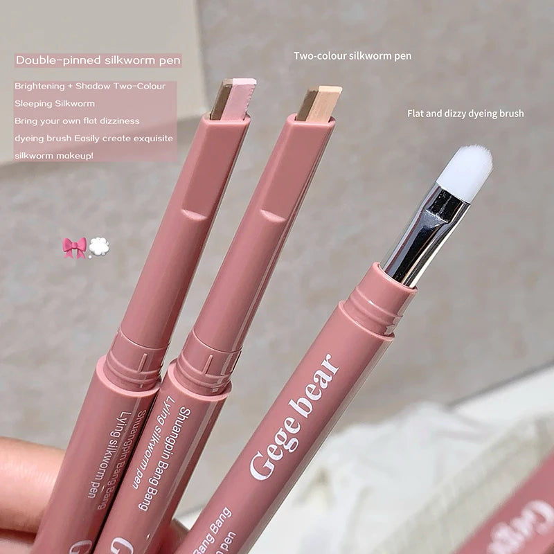 Bicolor Under Eye Pencil 2 In 1 Brightening Highlighter Nude Pink Shadow Stick Aegyo Sal Lying Silkworm Eeyshadow Lash Makeup