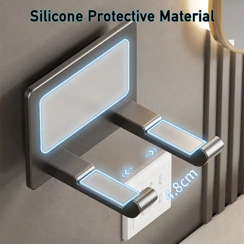 Aluminum Hair Dryer Rack Wall Mounted Self-adhesive Hairdryer Cradle for Dyson Hair Dryer Holder without Drilling Bathroom Shelf