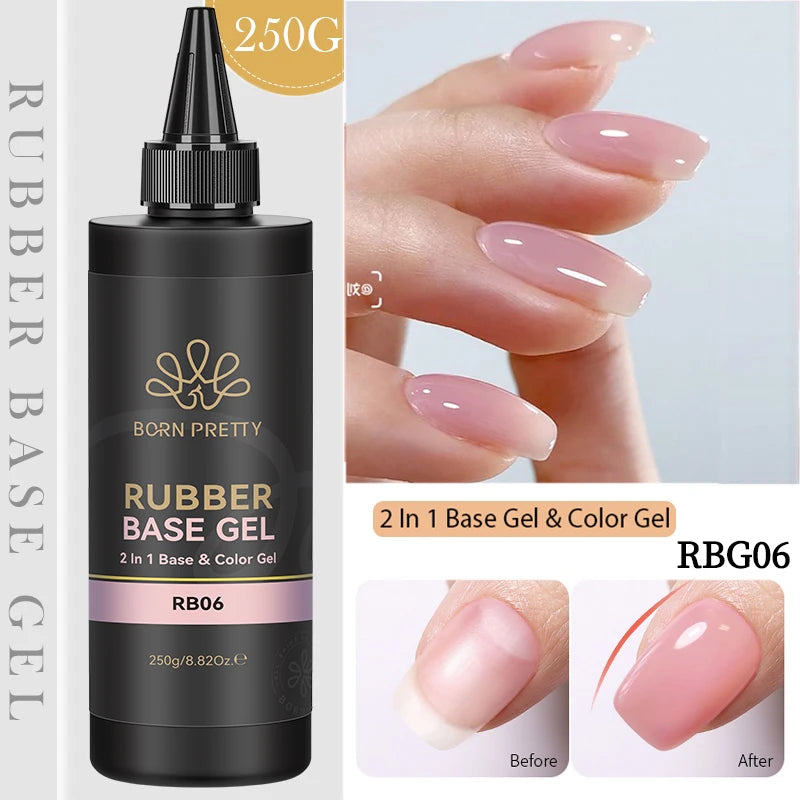 BORN PRETTY 250g Jelly Milky White Pink Translucent Nude Gel Polish Refilled Package Semi Permanent Soak Off UV Nail Art Varnish