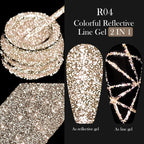 LILYCUTE 5ML Metallic Painting Liner Gel Nail Polish Super Bright Gold Silver Mirror Drawing Gel Semi Permanent Line French Nail