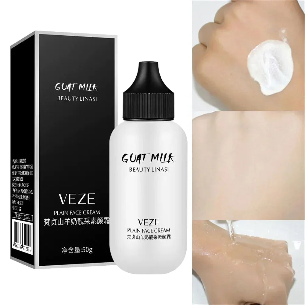 Matte Face Liquid Foundation Goat Milk Cream Natural Whitening Full Coverage Waterproof Brightening Cover Dark Circle Concealer
