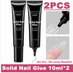 Makartt Solid Nail Glue for Press on Nails, Nail Glue Remover for UV Nail Glue, Non acetone Gentle Glue Off for False Nails Glue