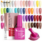 Venalisa HEMA TPO FREE Nail Gel Polish Glitter Gorgeous Full Coverage Soak Off UV LED French Nail Jelly Pink Nude Collection