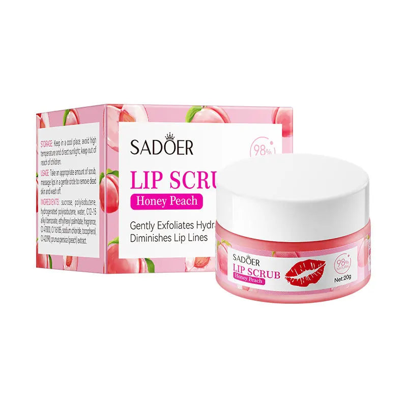 SADOER Fruit Series Strawberry Lip Scrub Dead Skin Moisturizes Brightening Lip Color, Makes Lips Pink