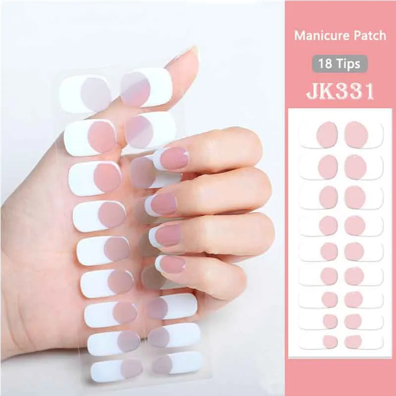 Leopard Semi-Cured Gel Nail Strips Simple Transparent Color Adhesive Long Lasting Gel Nail Stickers Harden In UV Lamp Need
